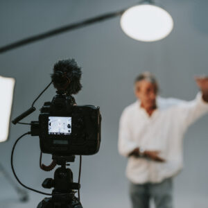 actor in front on the camera in an audition