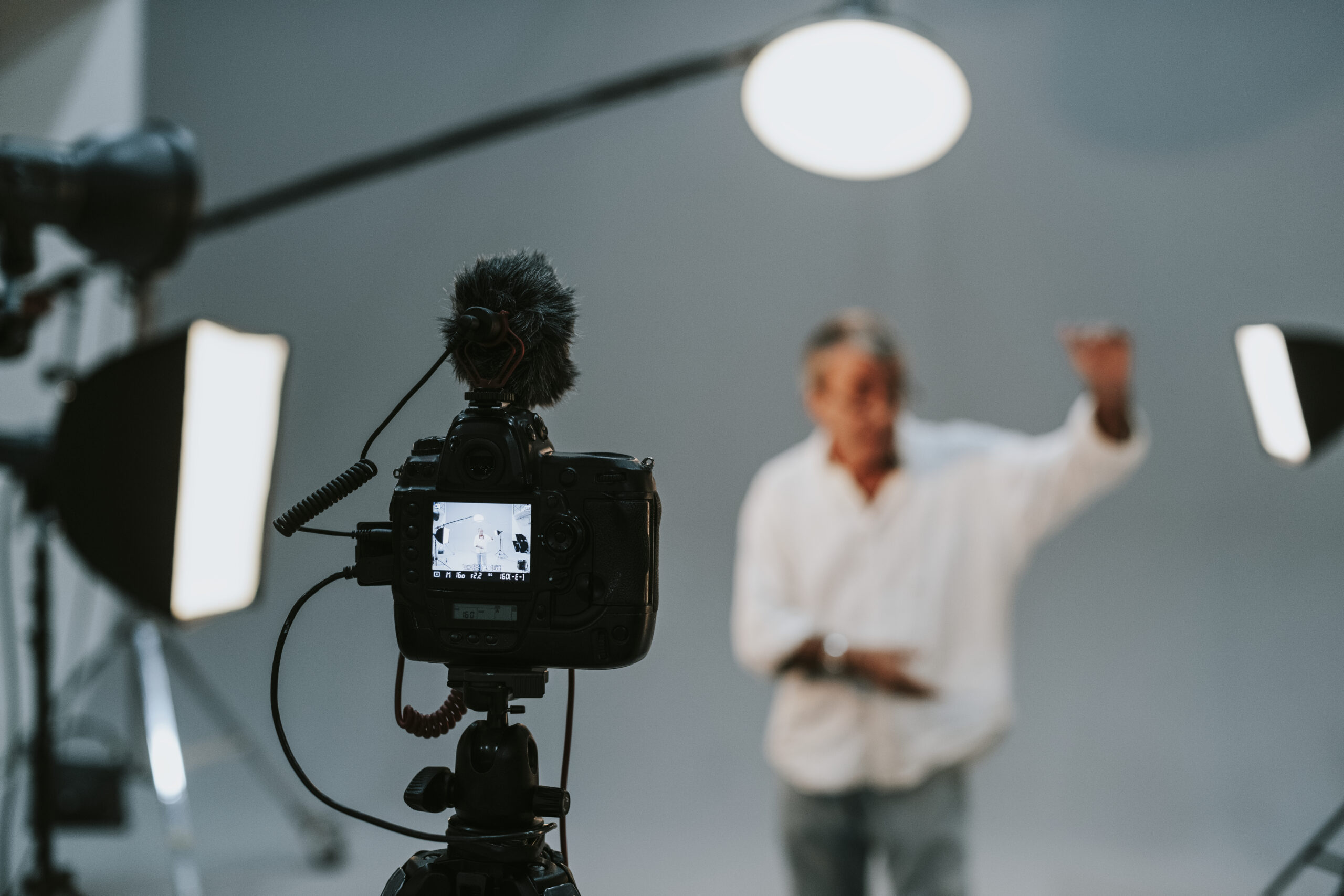 actor in front on the camera in an audition actor in front on the camera in an audition